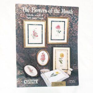 The Flowers of the Month Country Cross Stitch Pattern Leaflet Book 1990 RoseThe